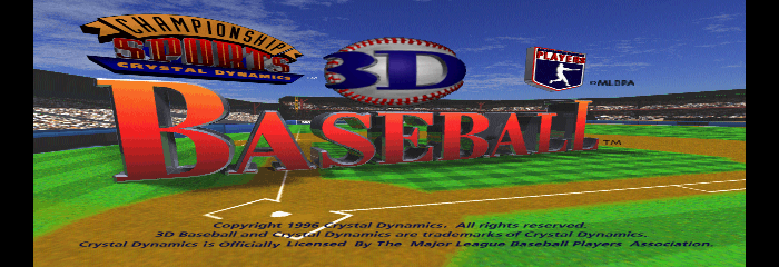 3D Baseball Title Screen